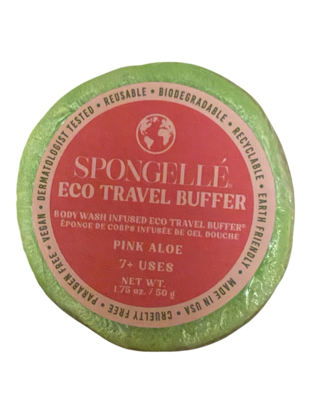 Spongellé Eco Travel Buffer Pink Aloe - Green Outer